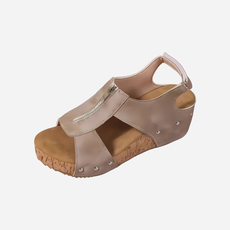 BRYZE Eline - Sandalen met Rits en Sleehak